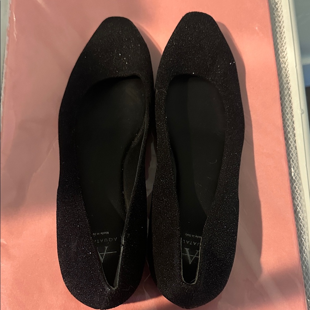 Aquatalia Women's Sparkling Black Loafers